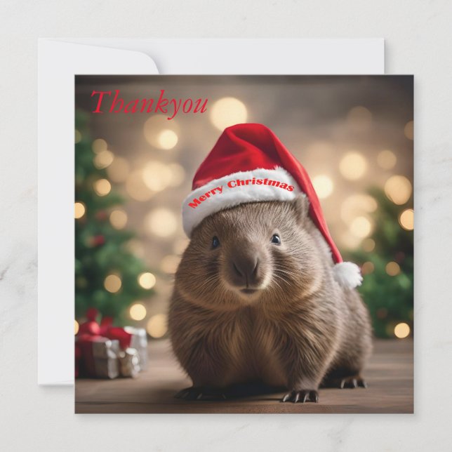 Tarjeta De Agradecimiento "Wombat Wonderland: Una noche de Navidades acogedo (Anverso)