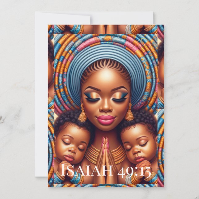 Tarjeta De Agradecimiento Women and child Isaiah 49:15: (Anverso)