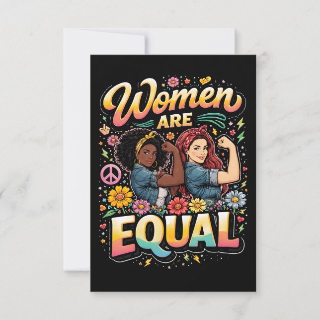Tarjeta De Agradecimiento Women Are Equal (Anverso)