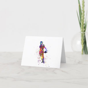 Tarjeta De Agradecimiento Women's rugby in watercolor