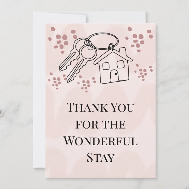 Tarjeta De Agradecimiento Wonderful Stay at Beach House Custom Host Card  (Anverso)