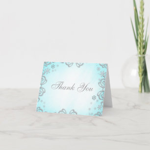 Tarjeta De Agradecimiento Wonderland Swirl Snowflakes Gracias