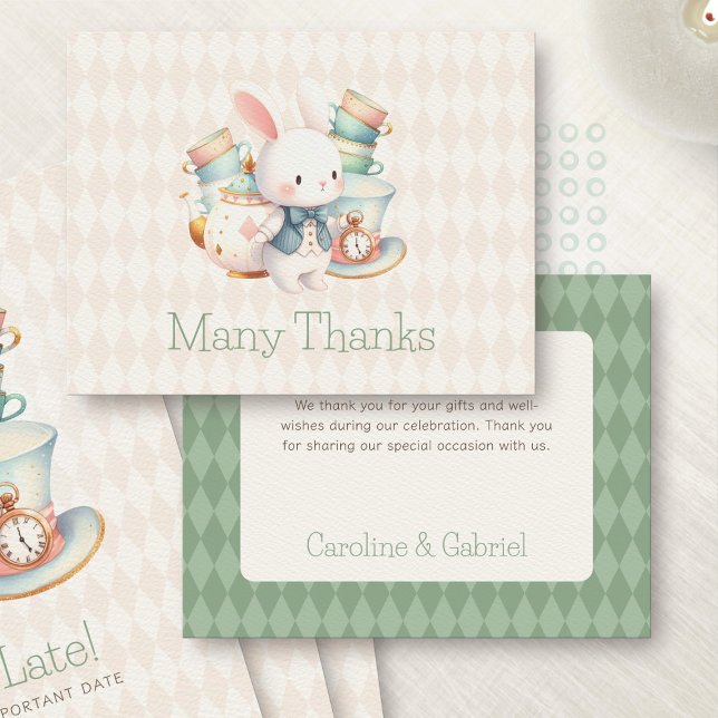 Tarjeta De Agradecimiento Wonderland White Rabbit Gracias (Subido por el creador)