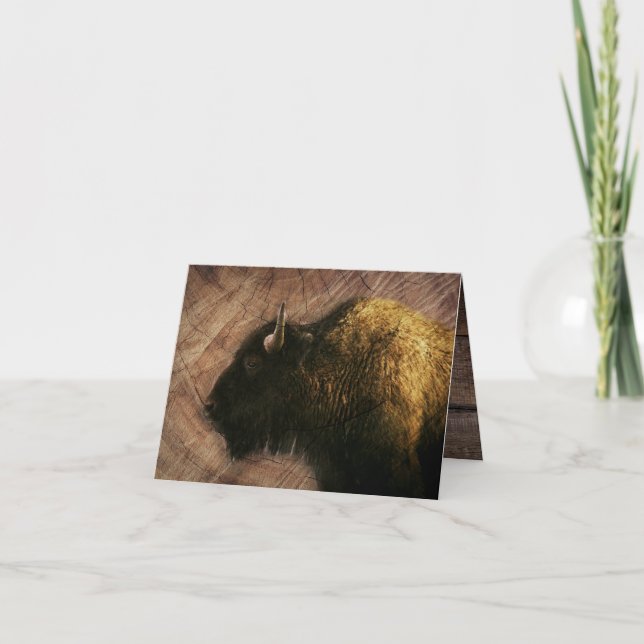 Tarjeta De Agradecimiento Wood Bison Buffalo (Anverso)