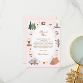 Tarjeta De Agradecimiento Woodland Adventure espera el camping Baby Shower