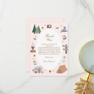 Tarjeta De Agradecimiento Woodland Adventure espera el camping Baby Shower