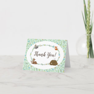 Tarjeta De Agradecimiento Woodland Animal Baby Shower
