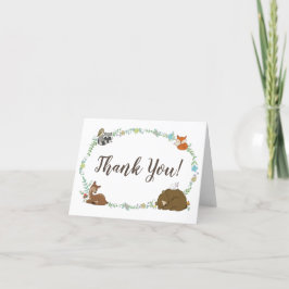Tarjeta De Agradecimiento Woodland Animal Baby Shower
