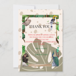 Tarjeta De Agradecimiento Woodland Animal Wedding Thank You Card
