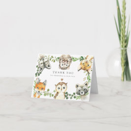 Tarjeta De Agradecimiento Woodland Animals Baby Shower Thank You Card