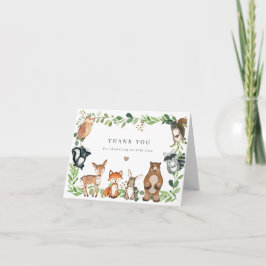 Tarjeta De Agradecimiento Woodland Animals Baby Shower Thank You Card