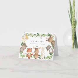 Tarjeta De Agradecimiento Woodland Animals Baby Shower Thank You Card