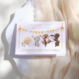 Tarjeta De Agradecimiento Woodland Animals Band Parade Baby Shower Gracias