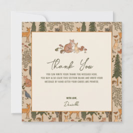 Tarjeta De Agradecimiento Woodland Animals Boy Baby Shower