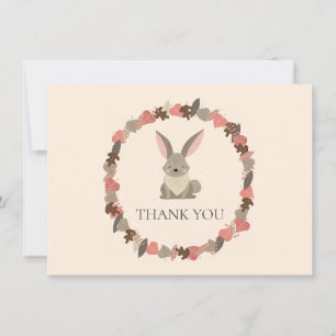 Tarjeta De Agradecimiento Woodland Animals Bunny Gracias