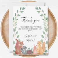 Woodland Animals Parejas Baby Shower Gracias