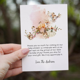 Tarjeta De Agradecimiento Woodland Animals Pumpkin Fall Floral Baby Shower