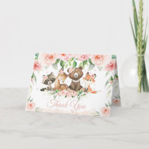 Woodland Animals Rubor Pink Floral Baby Shower