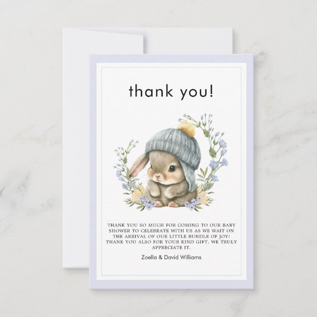 Tarjeta De Agradecimiento Woodland Baby Gender Neutral Thank You Card (Anverso)