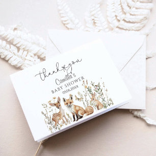 Tarjeta De Agradecimiento Woodland Baby Shower