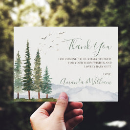 Tarjeta De Agradecimiento Woodland Baby Shower Gracias
