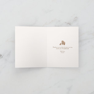Tarjeta De Agradecimiento Woodland Bear Baby Shower