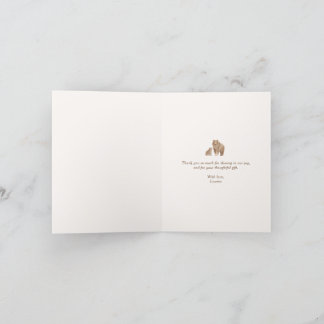 Tarjeta De Agradecimiento Woodland Bear Baby Shower