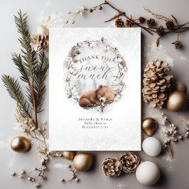 Tarjeta De Agradecimiento Woodland Bear Cold fuera de Winter Baby Shower
