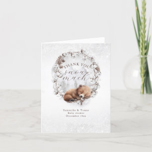 Tarjeta De Agradecimiento Woodland Bear Cold fuera de Winter Baby Shower