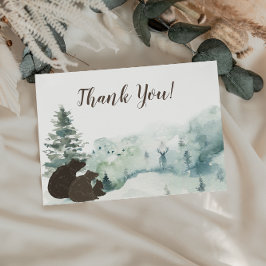 Tarjeta De Agradecimiento Woodland Bear Gracias Momma & Pappa