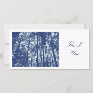 Tarjeta De Agradecimiento Woodland Canopy - Efecto Cyanotype - Gracias