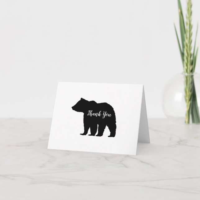 Tarjeta De Agradecimiento Woodland de oso negro (Anverso)