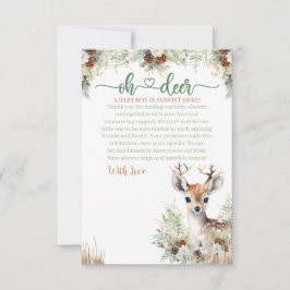 Tarjeta De Agradecimiento Woodland Deer Baby Shower Boy