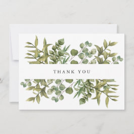 Tarjeta De Agradecimiento Woodland Eucalyptus Greenery Boda
