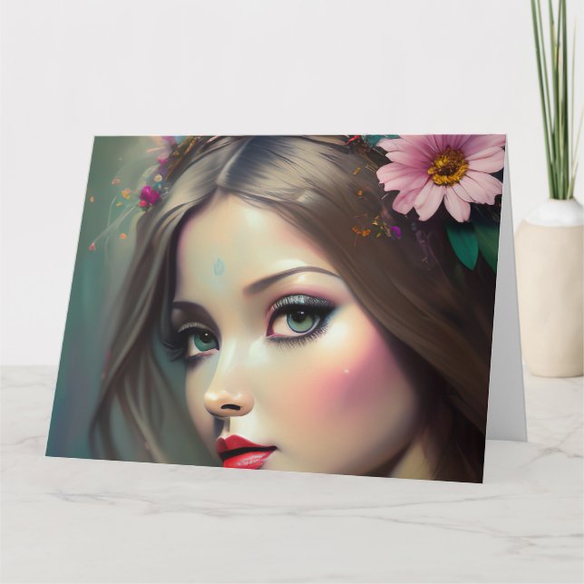 Tarjeta De Agradecimiento Woodland Fantasy Sprite (Anverso)