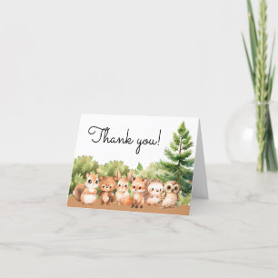 Tarjeta De Agradecimiento Woodland Forest Animal Baby Shower