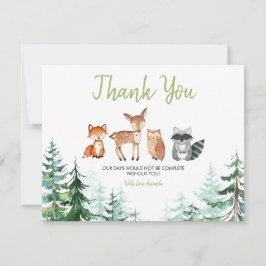 Tarjeta De Agradecimiento Woodland Forest Baby Shower