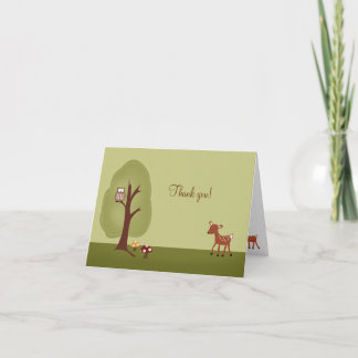 Tarjeta De Agradecimiento WOODLAND Forest Deer Folded