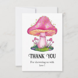 Tarjeta De Agradecimiento Woodland Forest Mushroom Baby Shower