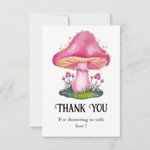 Tarjeta De Agradecimiento Woodland Forest Mushroom Baby Shower
