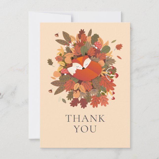 Tarjeta De Agradecimiento Woodland Fox Cub Gracias (Anverso)