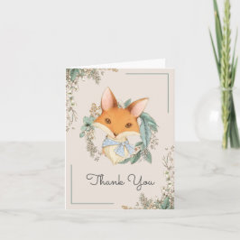 Tarjeta De Agradecimiento Woodland Fox Ilustracion Baby Shower Gracias