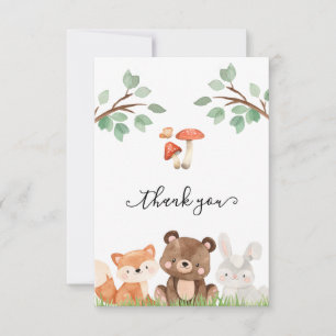 Tarjeta De Agradecimiento Woodland Gender Neutral Baby Shower Gracias