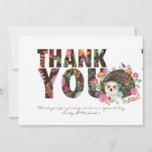 Woodland Hedgehog GRACIAS Flores populares