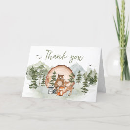 Tarjeta De Agradecimiento Woodland Let the Adventure Begin Baby Shower