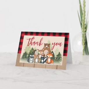 Tarjeta De Agradecimiento Woodland Lumberjack Baby Shower