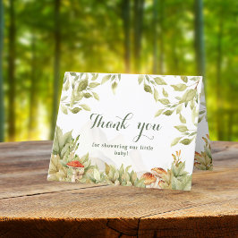 Tarjeta De Agradecimiento Woodland Mushroom Baby Shower