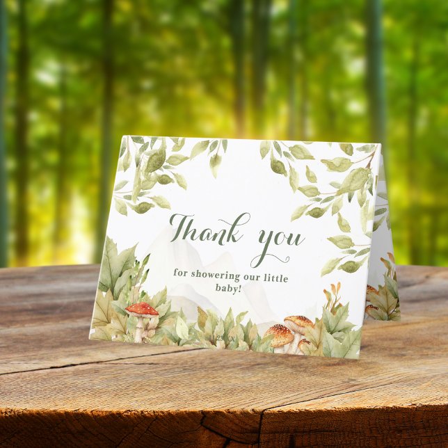 Tarjeta De Agradecimiento Woodland Mushroom Baby Shower (Subido por el creador)