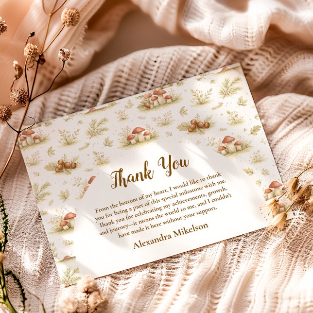 Tarjeta De Agradecimiento Woodland Mushroom Wild One Birthday (Subido por el creador)