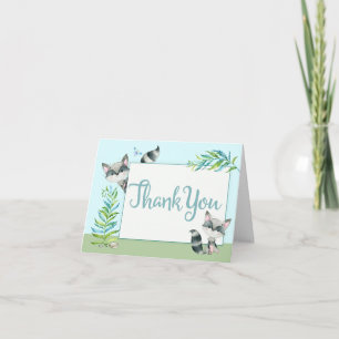 Tarjeta De Agradecimiento Woodland Raccoon gracias con foto